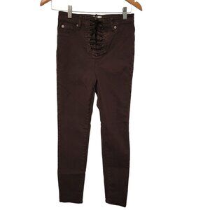 Amuse Society Corset Jeans Black Lace Up  Skinny Stretch‎ Jeggings Size 25 EUC